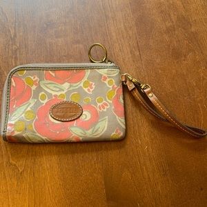 Fossil - Floral coated canvas wristlet.